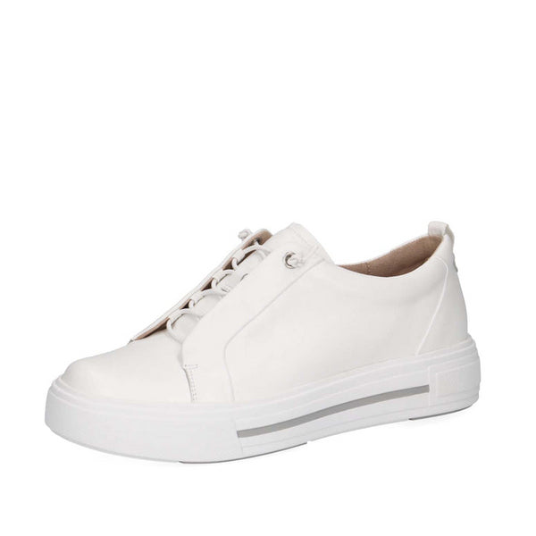 Caprice Toggle Trainer White Leather 9-23709-44